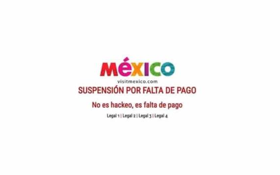 ¡Se les olvido el pago!  Página turística de México sin servicio