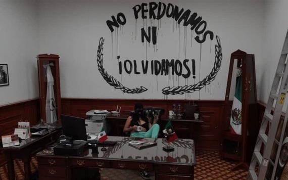 Noroña ataca a feministas que tomaron las instalaciones de la CNDH