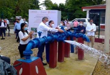 Autoridades inauguran la construcción de captación de agua potable en Cunduacán