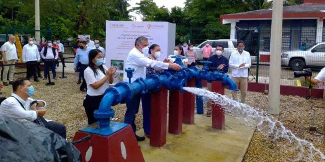 Autoridades inauguran la construcción de captación de agua potable en Cunduacán