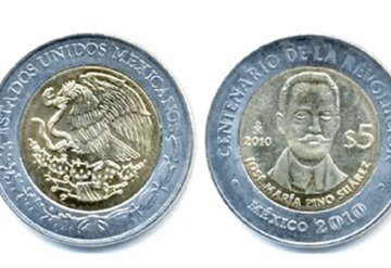 Esto vale la moneda de 5 pesos con la imagen de Pino Suárez ¿tienes alguna guardada?