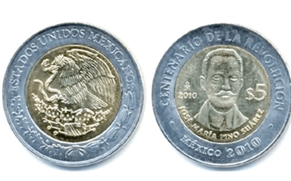 Esto vale la moneda de 5 pesos con la imagen de Pino Suárez ¿tienes alguna guardada?