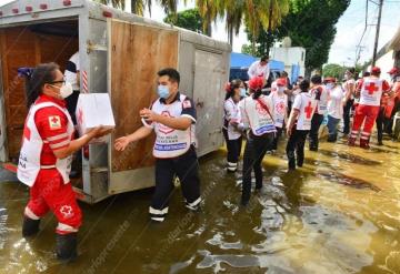 La Cruz Roja Mexicana inicio la entrega de alimento y víveres recaudados para Tabasco y Chiapas