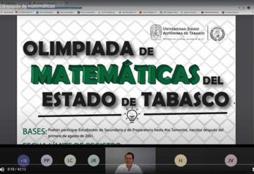 Premia la UJAT a ganadores  de la Olimpiada de Matemáticas del Estado de Tabasco