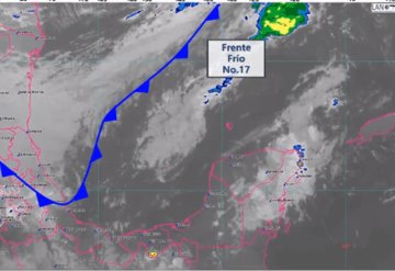 Clima: vienen lluvias con el frente frío número 17