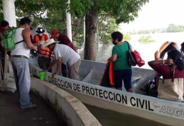 En Jonuta se continua en el reforzamiento de bordos en el río Usumacinta