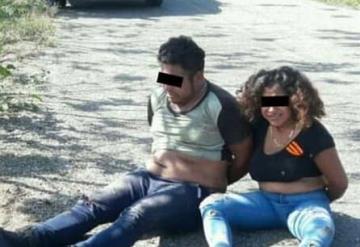 A la mala detienen a pareja de presuntos delincuentes