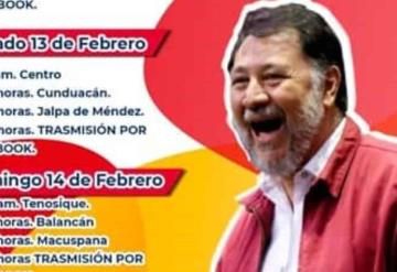 El diputado  federal por el Partido del Trabajo Gerardo Fernández Noroña visitara Tabasco