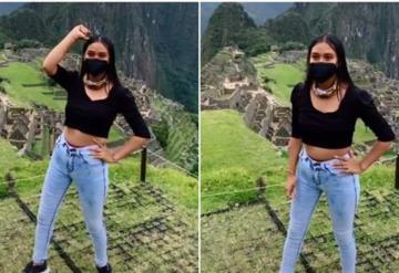 Joven es regañada por grabar TikTok en Machu Picchu