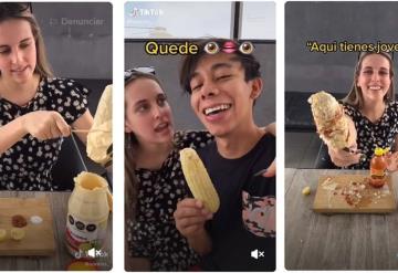 Canadiense muestra cómo se prepara un elote en México