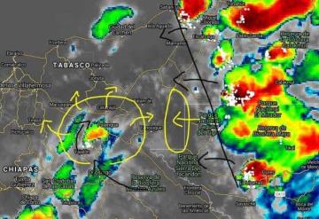 En las próximas 2 horas se espera la formación de tormentas en Balancán y Tenosique