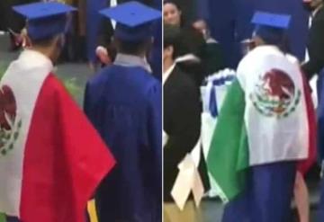 Vídeo: En Estados Unidos niegan diploma a un joven por portar la bandera de México