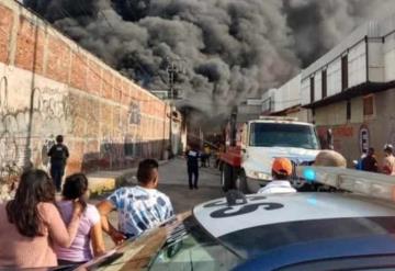 Enorme incendio en fábrica de colchones