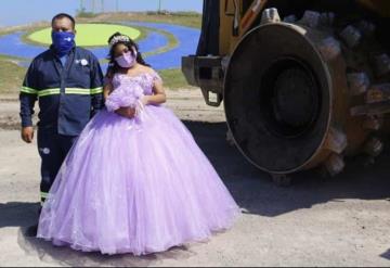 Joven realiza su sesión de fotos de XV años en el basurero donde trabaja su papá