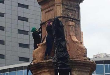 Feministas toman Glorieta donde estaba Colón y la renombran como la de las mujeres que luchan