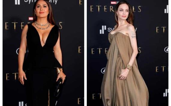 Salma Hayek y Angelina Jolie deslumbran en el estreno de “Eternals”