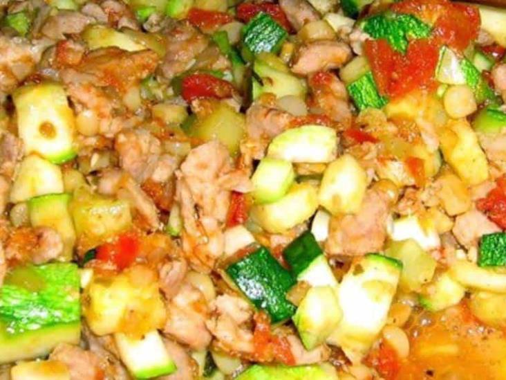 Calabacitas con carne de puerco