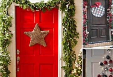 3 ideas de decoraciones navideñas para puertas con poco dinero