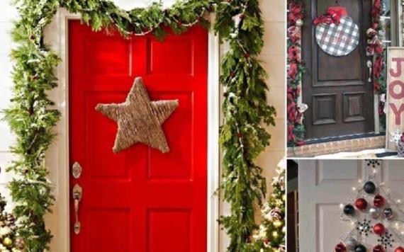 3 ideas de decoraciones navideñas para puertas con poco dinero