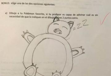 Profesor da punto extra a sus alumnos por dibujar un Pokémon