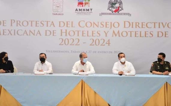 Realizan toma de protesta del consejo directivo de la Asociación Mexicana de Hoteles y Moteles de Tabasco (AMHyM)