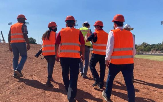 La Liga Mexicana de Beisbol y la nueva directiva de Olmecas de Tabasco supervisa la construcción del nuevo Parque Centenario