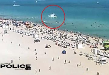 Helicóptero se estrelló en playa de Miami Beach