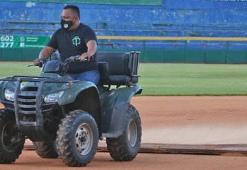 El equipo de mantenimiento de Olmecas de Tabasco ya está trabajando en el Estadio Ángel Toledo Meza de Macuspana