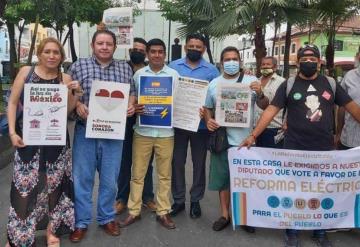 Tabasqueños piden que se apruebe la reforma eléctrica