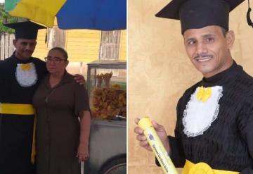 Vendedor de papas se gradúa a los 52 años y se hace viral