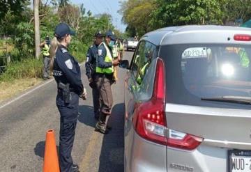 Supervisan Operativos de Alcoholímetro en diversas carreteras de Tabasco