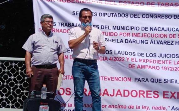 Trabajadores del ayuntamiento de Nacajuca acuden al Congreso para una solución al pago de laudos