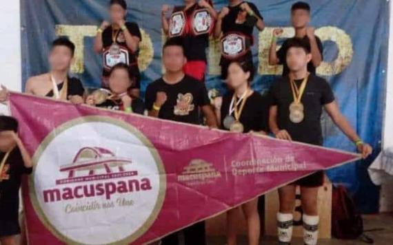 Atletas de Macuspana se llevan 14 medallas en el 6to. Torneo “Jaguar” de Kickboxing en Quintana Roo