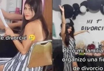 Familiares de una joven organizan festejo por su divorcio; se viraliza en redes