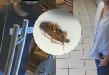 Captan a pareja colocando cucaracha en su comida; intentaban extorsionar a restaurante en Torreón