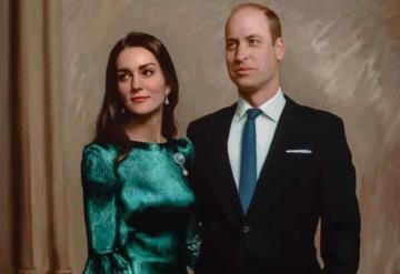 Kate Middleton y el Príncipe William posan en su primer retrato oficial en pareja