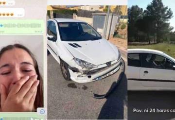 Joven choca su auto minutos después de recibir su licencia de conducir