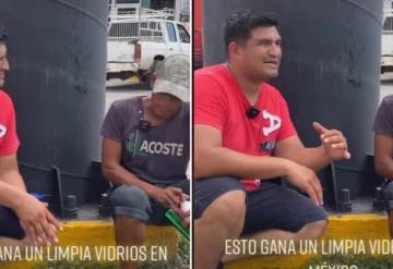 Limpiaparabrisas revela cuánto gana y se hace viral en TikTok