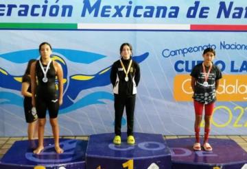 La nadadora tabasqueña Orquídea Navarro Todd logró oro en el Campeonato Nacional Curso Largo