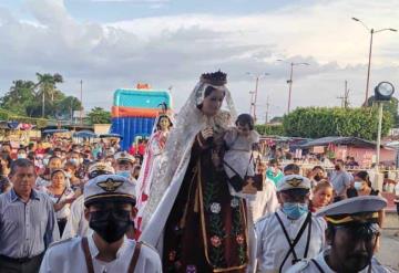 Chiltepec presente en primera peregrinación a Cupilco, llevando consigo la Virgen del Carmen