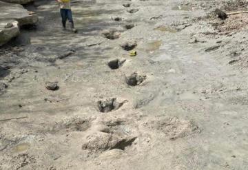 Descubren huellas de dinosaurios en un río seco de Texas