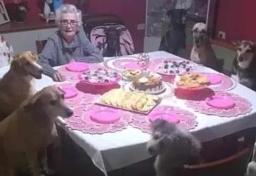 Video: Tierno momento vivió una abuelita que celebró su fiesta de cumpleaños a lado de sus 10 perritos