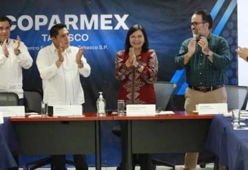 Presidenta municipal de Centro, presenta a socios de COPARMEX  acciones del gobierno municipal