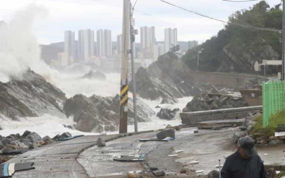Supertifón causa destrozos en Corea del Sur; es el más fuerte en décadas