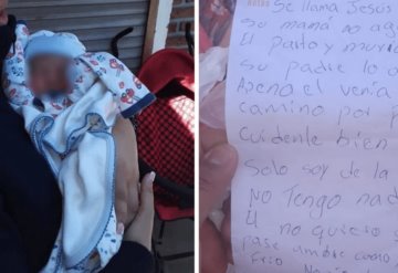 Abandonan a bebé en la calle con una carta