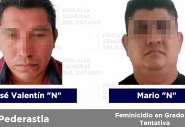 Asegurados presuntos responsables de tentativa de feminicidio, robo, violencia familiar y pederastia