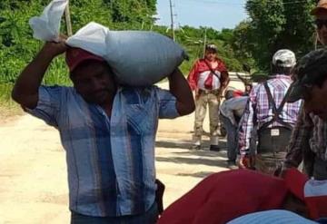 Refuerzan bordo con costalería en Cuyo de Guadalupe para proteger a la población