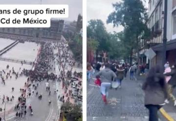 VIDEOS: Rompen cerco de seguridad en el Zócalo por concierto de Grupo Firme