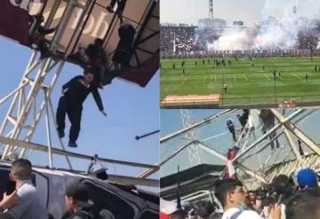 Colapsa techumbre en tribuna, del estadio de Colo Colo de Chile