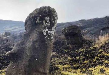 Incendio daña famosas cabezas de Pascua; afectación es irreparable